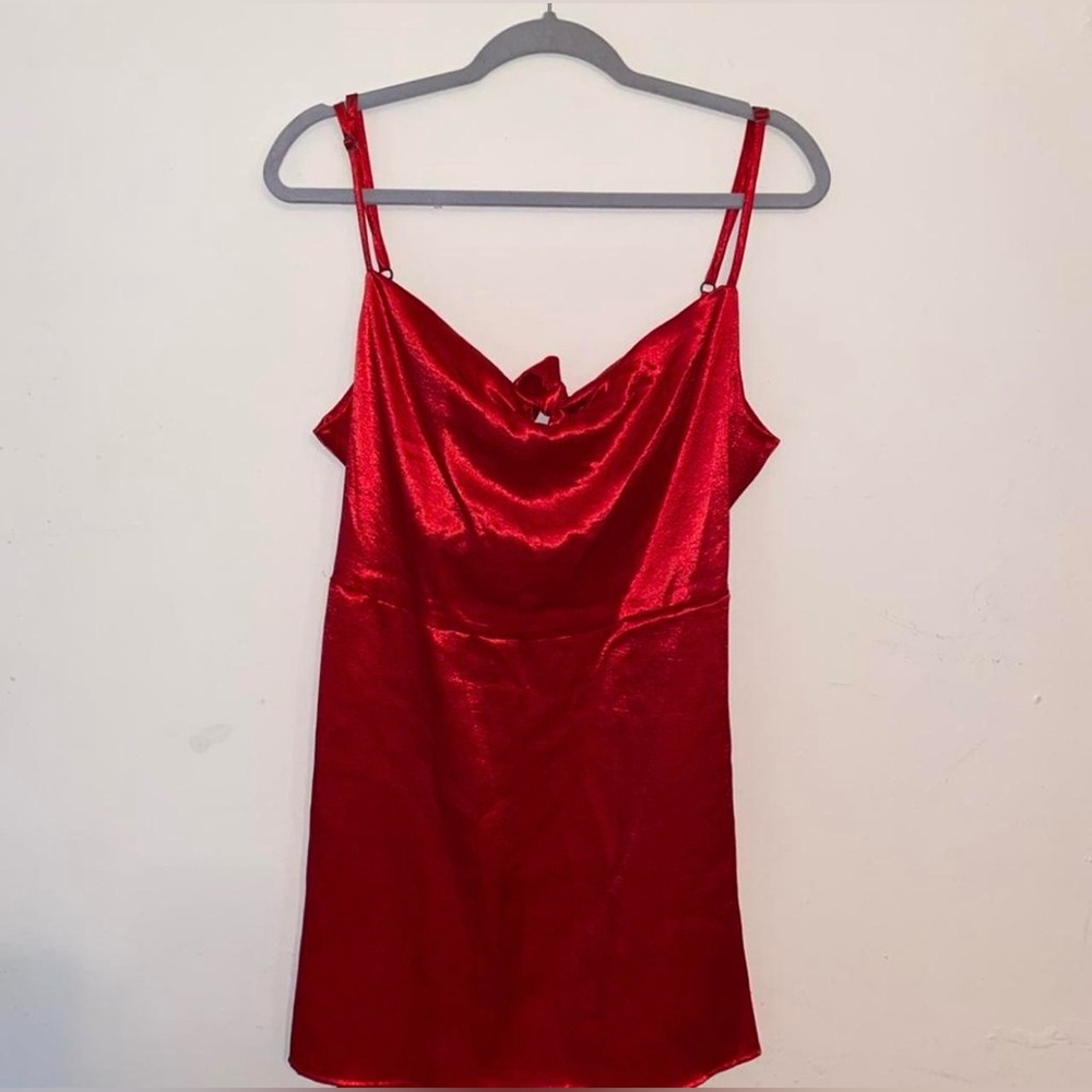 Wild Fable Vibrant Red Satin Dress